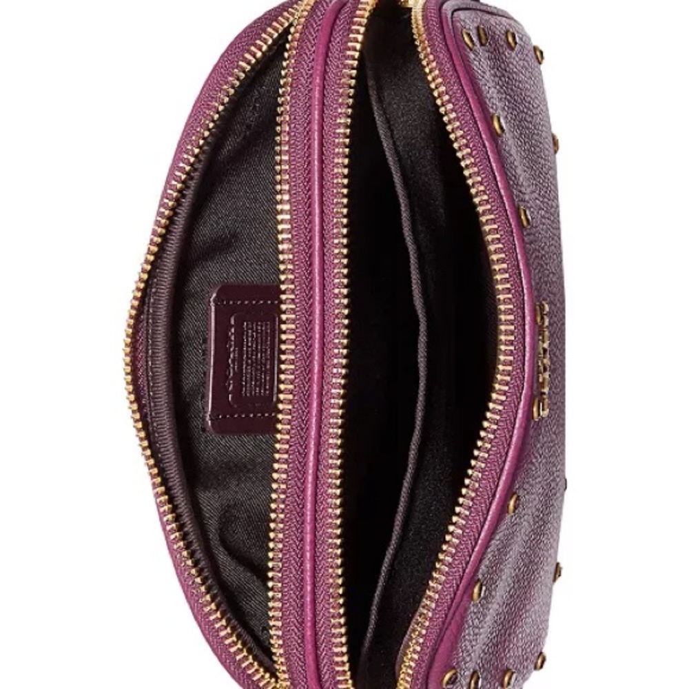 Coach Crystal Border Rivets Crossbody Clutch in Pebble Leather - Picture 14 of 14